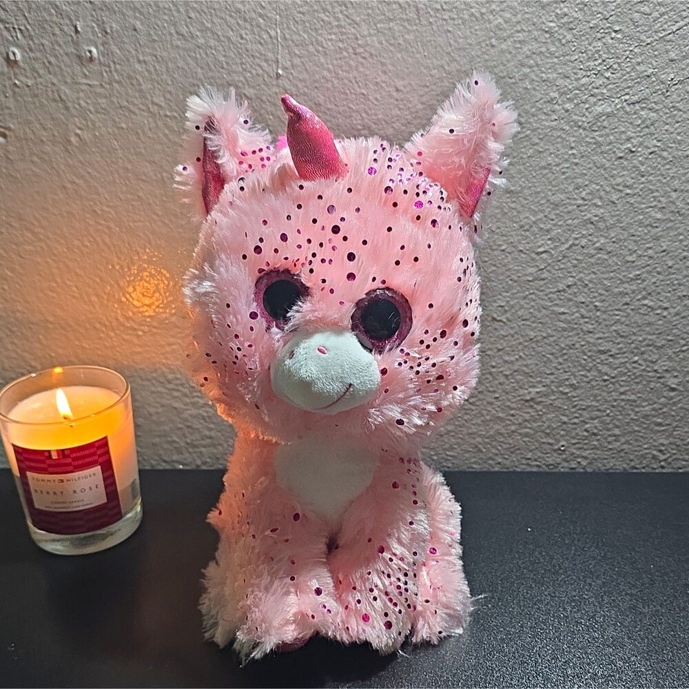 Toy Factory Scent Sations Scented Pink Glitter Cat Plush Stuffed Animal